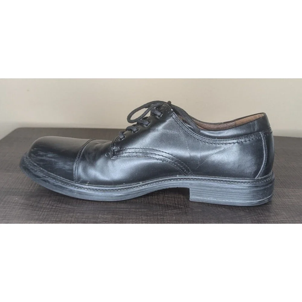 Merona Shoes Mens 12 Comfort Gel Black Leather Upper Balance Man Made Materials